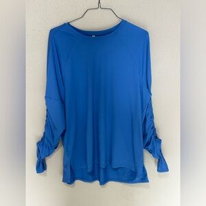 Fabletics Cashel Adjustable Long-Sleeve Top II Thumbhole Soft Knit 1X ColorBlue